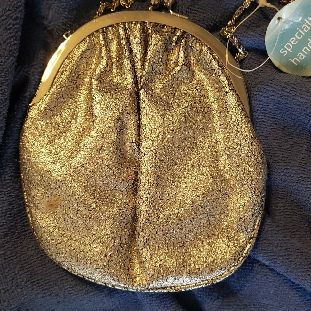 Sparkling Gold Evening Clutch with Chain Strap